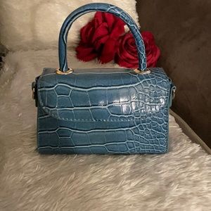 Blue croc crossbody